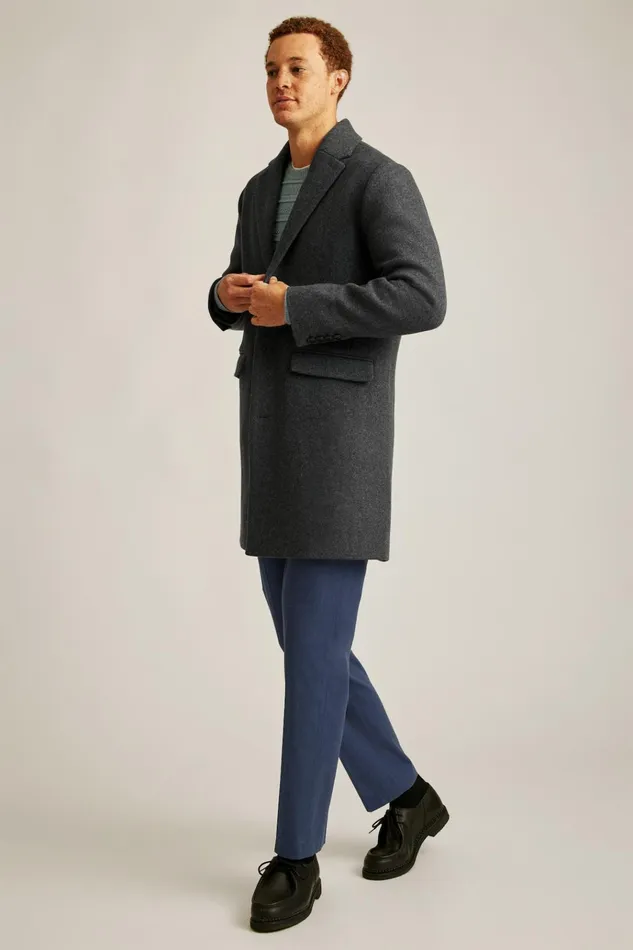 Men Jackets and Coats Bonobos The Italian Wool Topcoat Charcoal