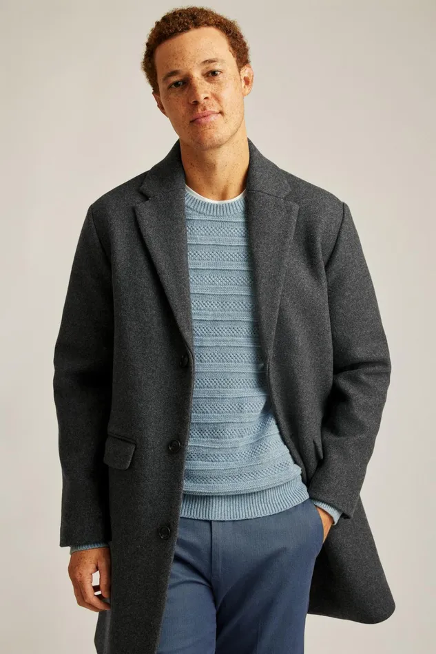 Men Jackets and Coats Bonobos The Italian Wool Topcoat Charcoal