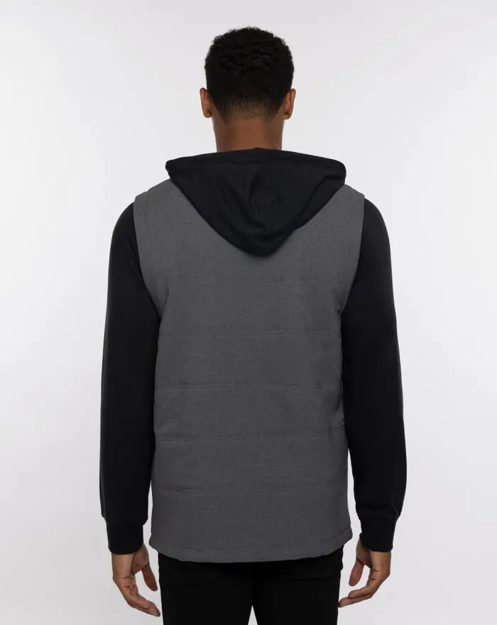Men Jackets TravisMathew SCAVENGER FULL ZIP HOODIE Heather Dark Grey