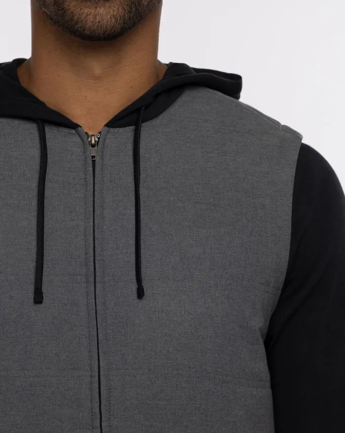 Men Jackets TravisMathew SCAVENGER FULL ZIP HOODIE Heather Dark Grey
