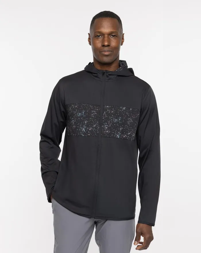 Men Jackets TravisMathew SPLATTER TECH HOODIE Black