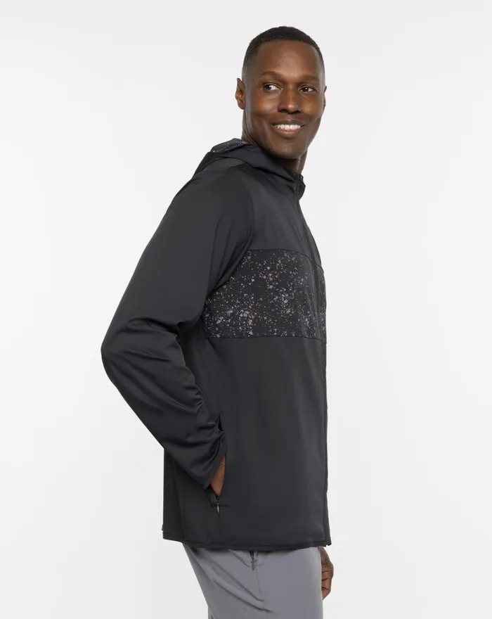 Men Jackets TravisMathew SPLATTER TECH HOODIE Black