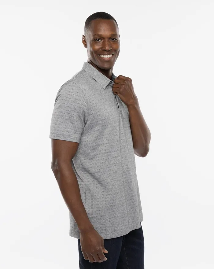 Men Polos TravisMathew BEACH CAMP POLO Heather Medium Grey