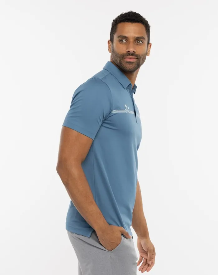 Men Polos TravisMathew BRIGHT SUN POLO Stellar Blue