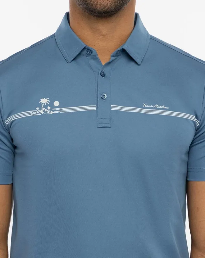 Men Polos TravisMathew BRIGHT SUN POLO Stellar Blue
