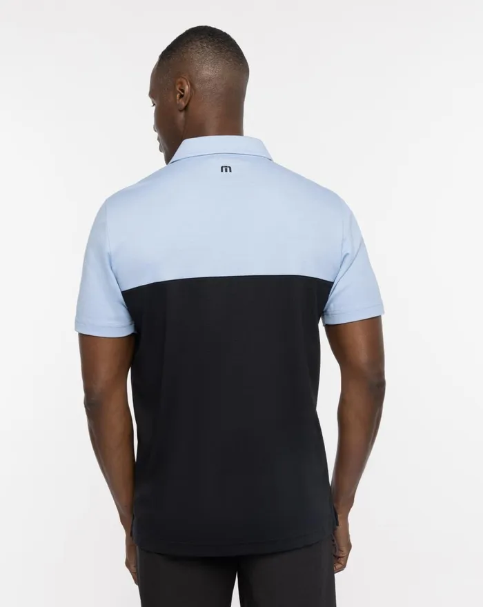 Men Polos TravisMathew CACTI FIELD POLO Heather Bel Air Blue