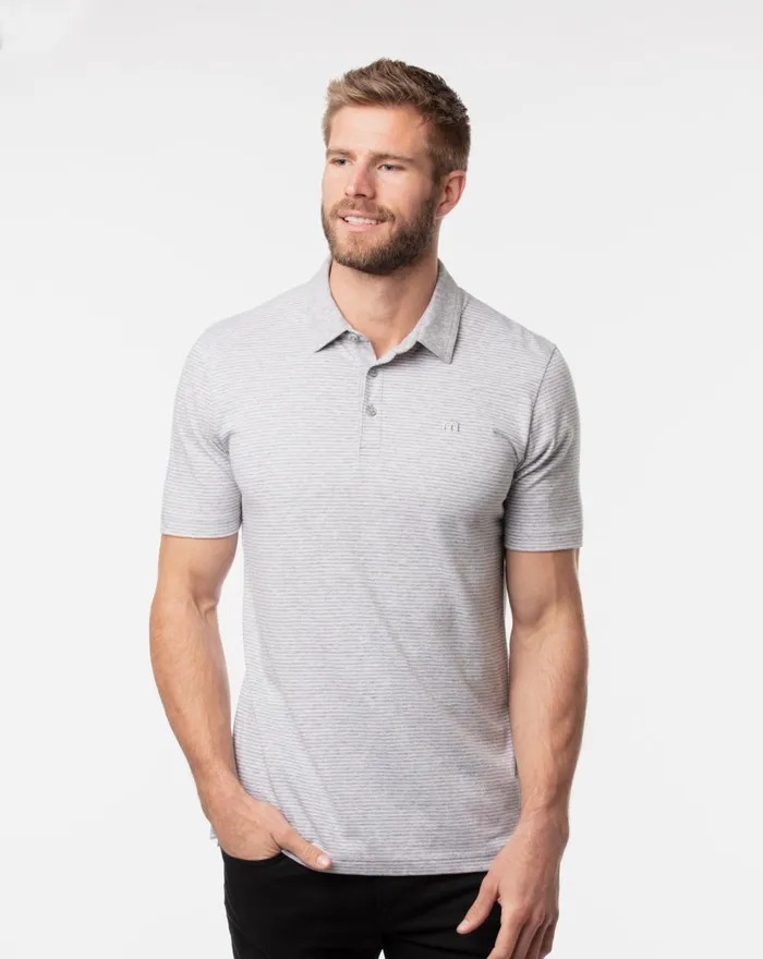 Men Polos TravisMathew DRASTIC MEASURES POLO Heather Light Grey