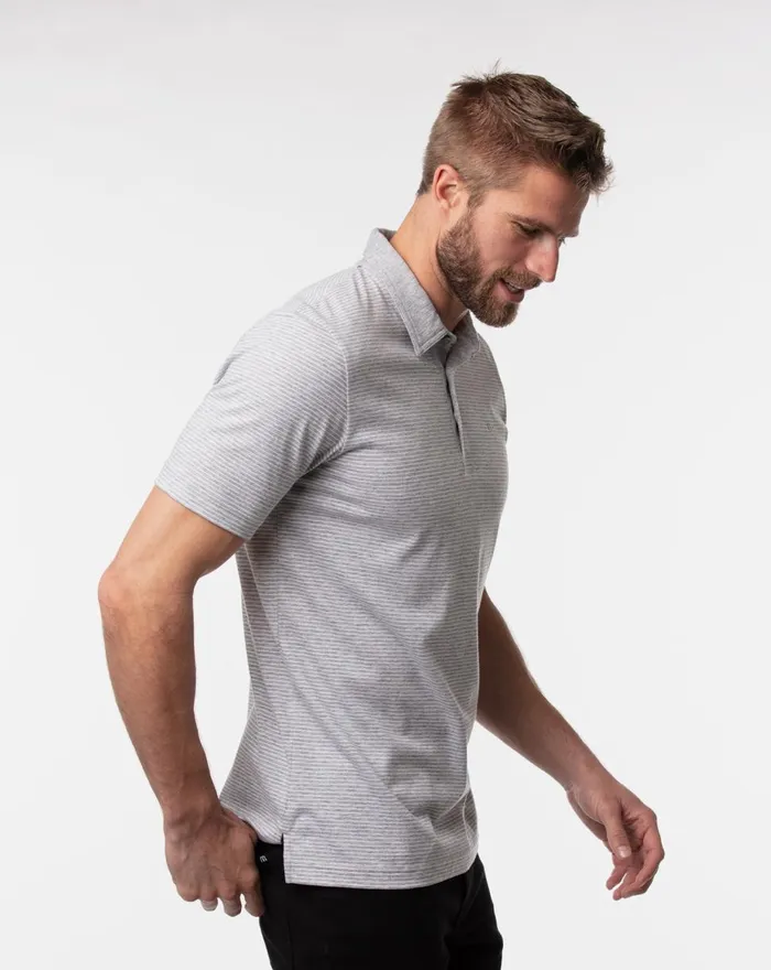 Men Polos TravisMathew DRASTIC MEASURES POLO Heather Light Grey