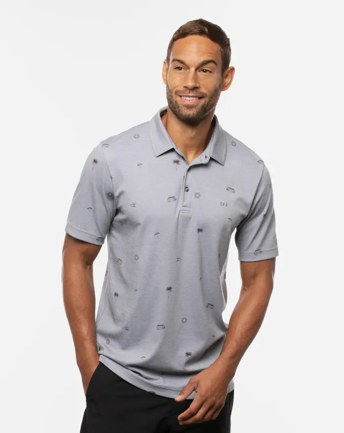 Men Polos TravisMathew DRIVE DOWN POLO Heather Quiet Shade