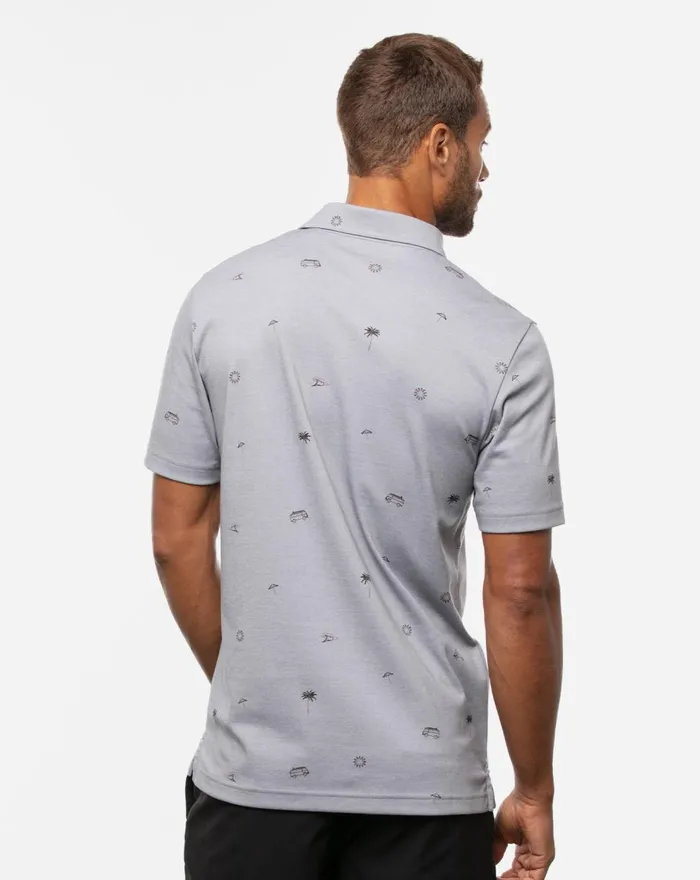 Men Polos TravisMathew DRIVE DOWN POLO Heather Quiet Shade