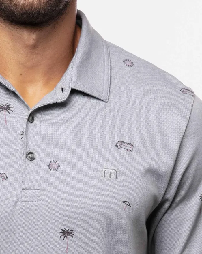 Men Polos TravisMathew DRIVE DOWN POLO Heather Quiet Shade