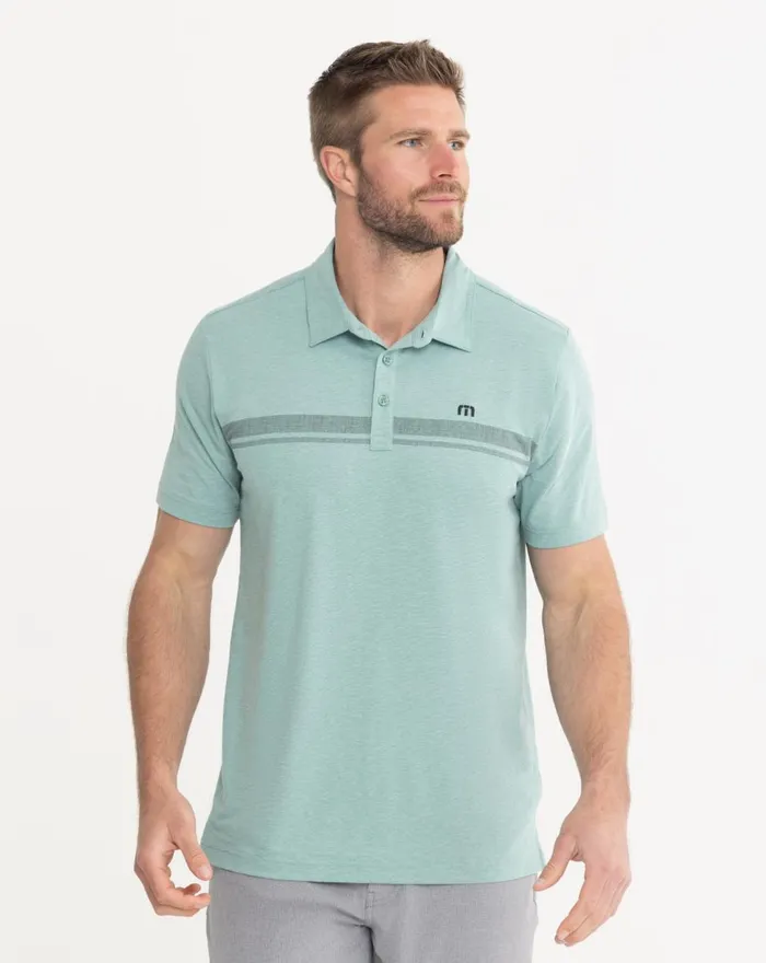 Men Polos TravisMathew EMERALD ISLE POLO Heather Beryl Green