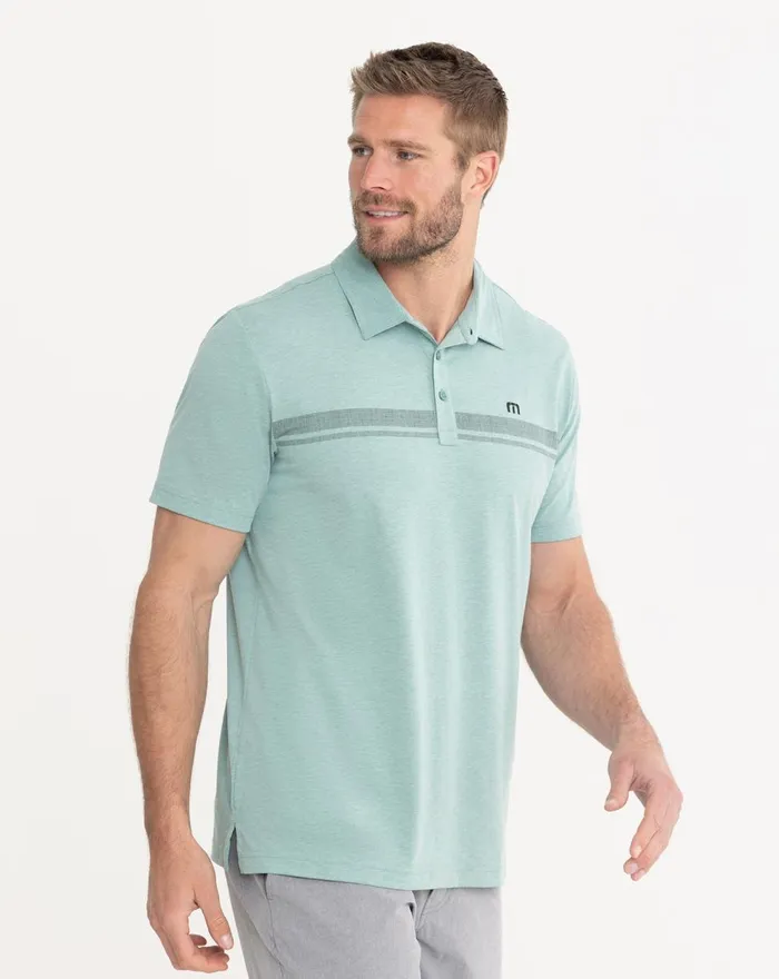 Men Polos TravisMathew EMERALD ISLE POLO Heather Beryl Green