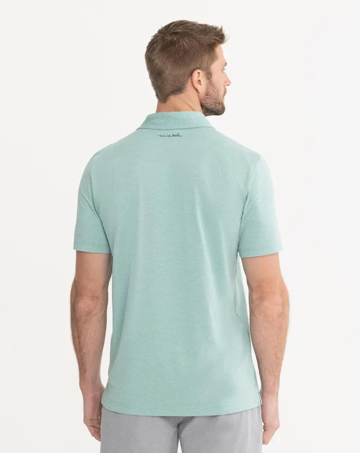 Men Polos TravisMathew EMERALD ISLE POLO Heather Beryl Green