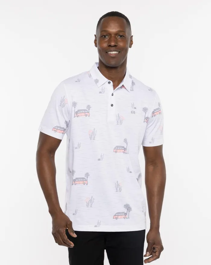 Men Polos TravisMathew FOUR WHEELING POLO White