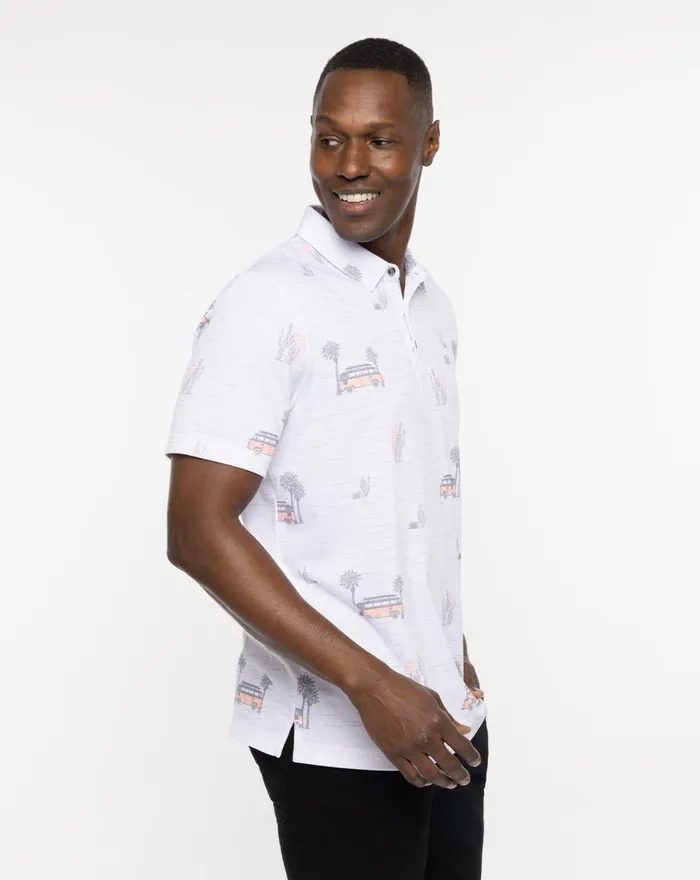Men Polos TravisMathew FOUR WHEELING POLO White