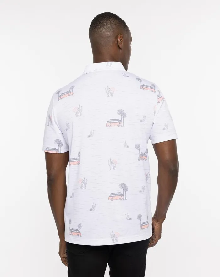 Men Polos TravisMathew FOUR WHEELING POLO White