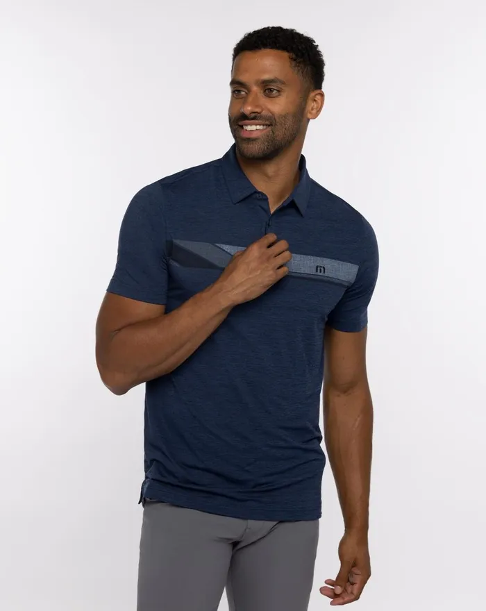 Men Polos TravisMathew HEATER GRAND PRIZE POLO Heather Navy