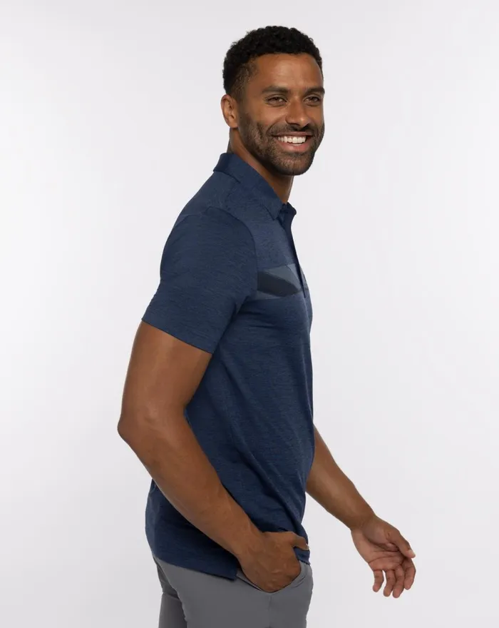 Men Polos TravisMathew HEATER GRAND PRIZE POLO Heather Navy