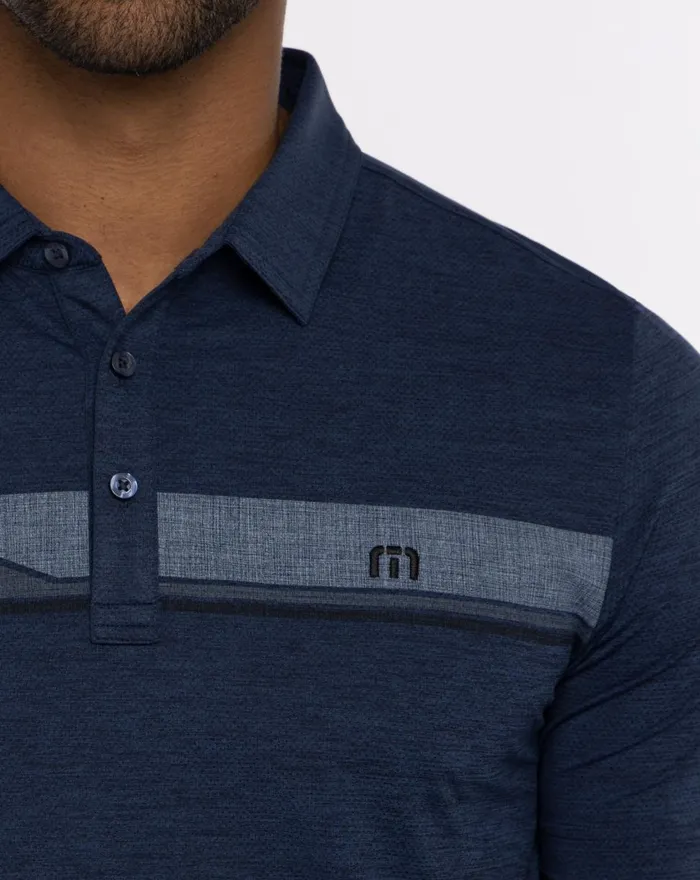 Men Polos TravisMathew HEATER GRAND PRIZE POLO Heather Navy