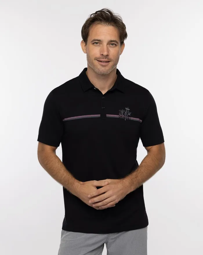 Men Polos TravisMathew HIGH SURF POLO Black