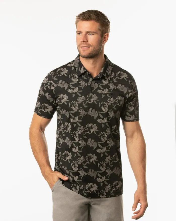 Men Polos TravisMathew HOWLING POLO Black