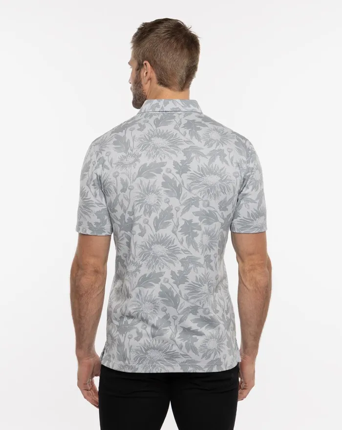 Men Polos TravisMathew I CAN EXPLAIN POLO Heather Light Grey