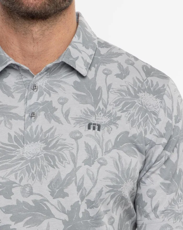 Men Polos TravisMathew I CAN EXPLAIN POLO Heather Light Grey