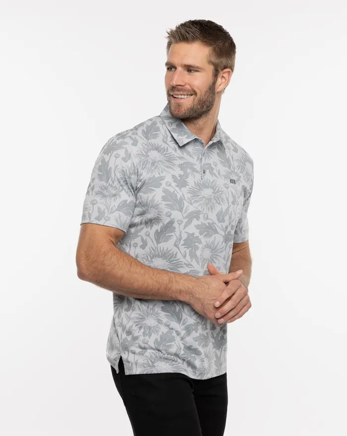 Men Polos TravisMathew I CAN EXPLAIN POLO Heather Light Grey