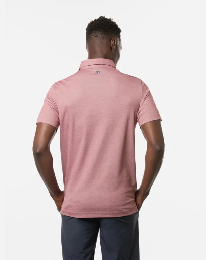 Men Polos TravisMathew LONG WEEKEND POLO Heather Ruby Red