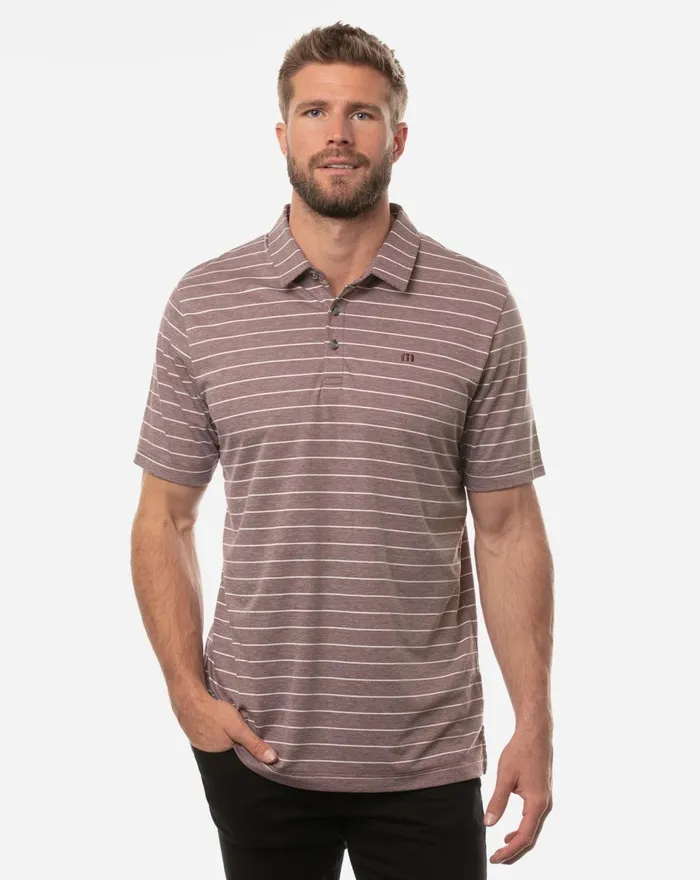 Men Polos TravisMathew MARINI 20 POLO Heather Tawny Port