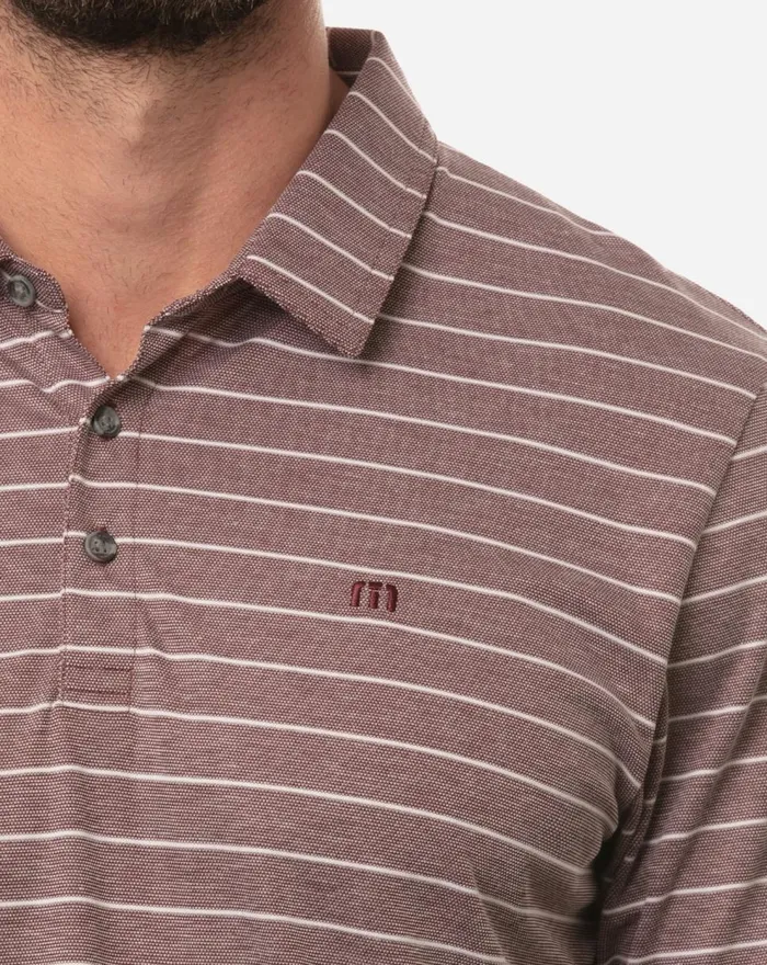 Men Polos TravisMathew MARINI 20 POLO Heather Tawny Port Men Polos TravisMathew MARINI 20 POLO Heather Tawny Port