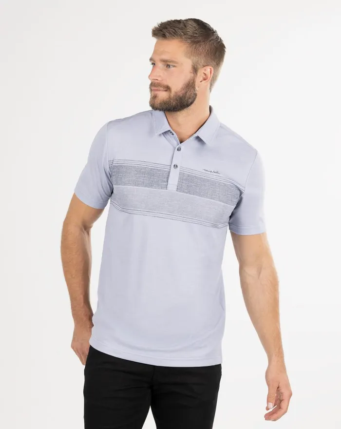 Men Polos TravisMathew MISS THE BOAT POLO Heather Silver Bullet