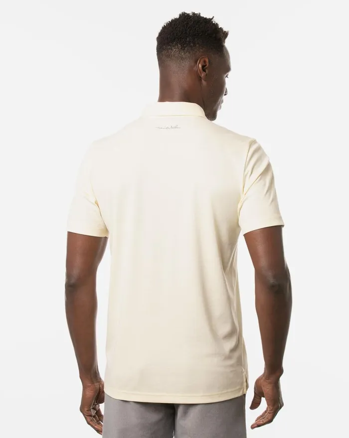 Men Polos TravisMathew PIT BOSS POLO Heather Pale Sunset