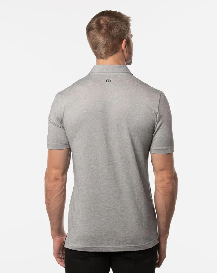 Men Polos TravisMathew QUIET NIGHTS POLO Heather Medium Grey