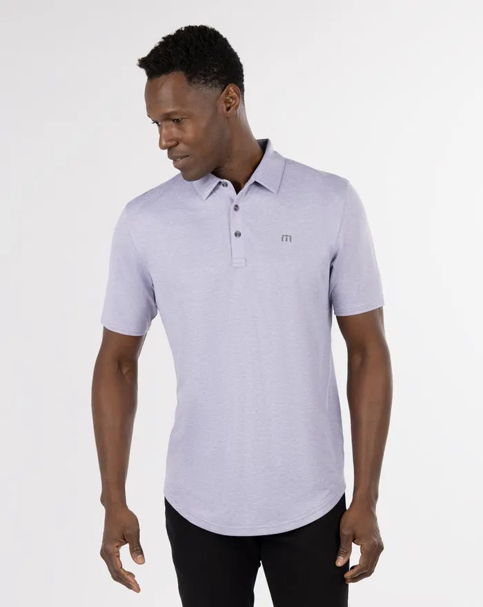 Men Polos TravisMathew SEVEN LAKES POLO Heather Silver Bullet