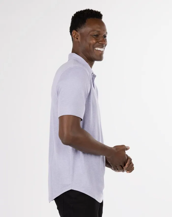 Men Polos TravisMathew SEVEN LAKES POLO Heather Silver Bullet