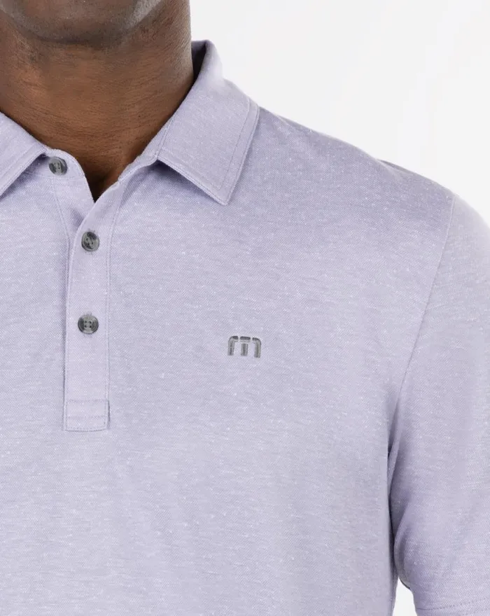 Men Polos TravisMathew SEVEN LAKES POLO Heather Silver Bullet