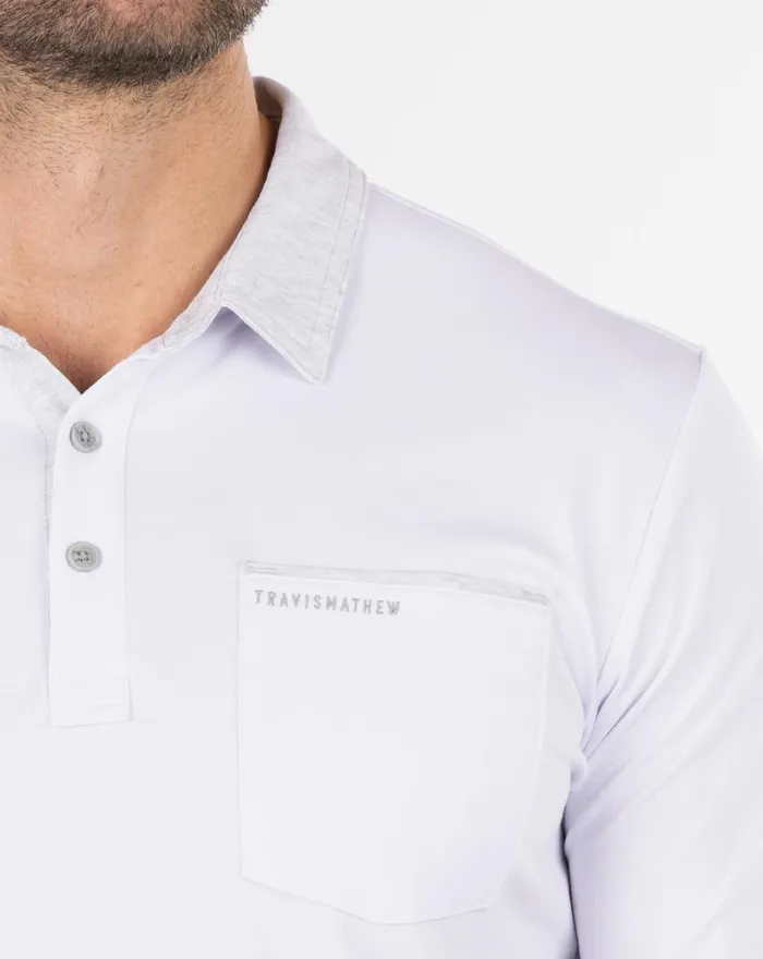 Men Polos TravisMathew SNOWY DAYS POLO White