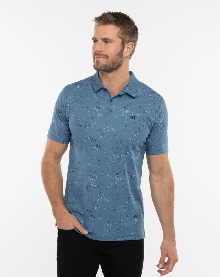Men Polos TravisMathew SPLATTER PRINT POLO Stellar Blue