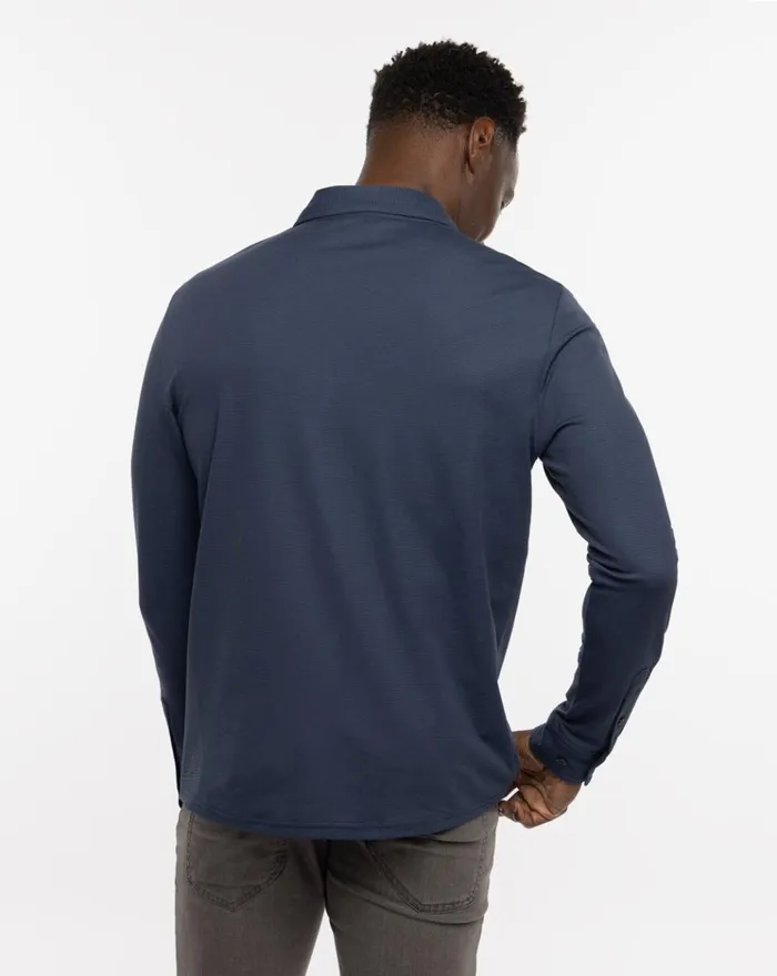 Men Polos TravisMathew STATE ROOM POLO Heather Total Eclipse