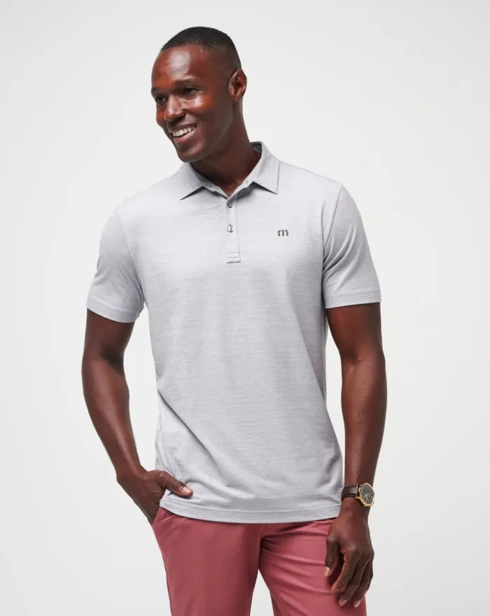 Men Polos TravisMathew THE HEATER POLO Heather Microchip
