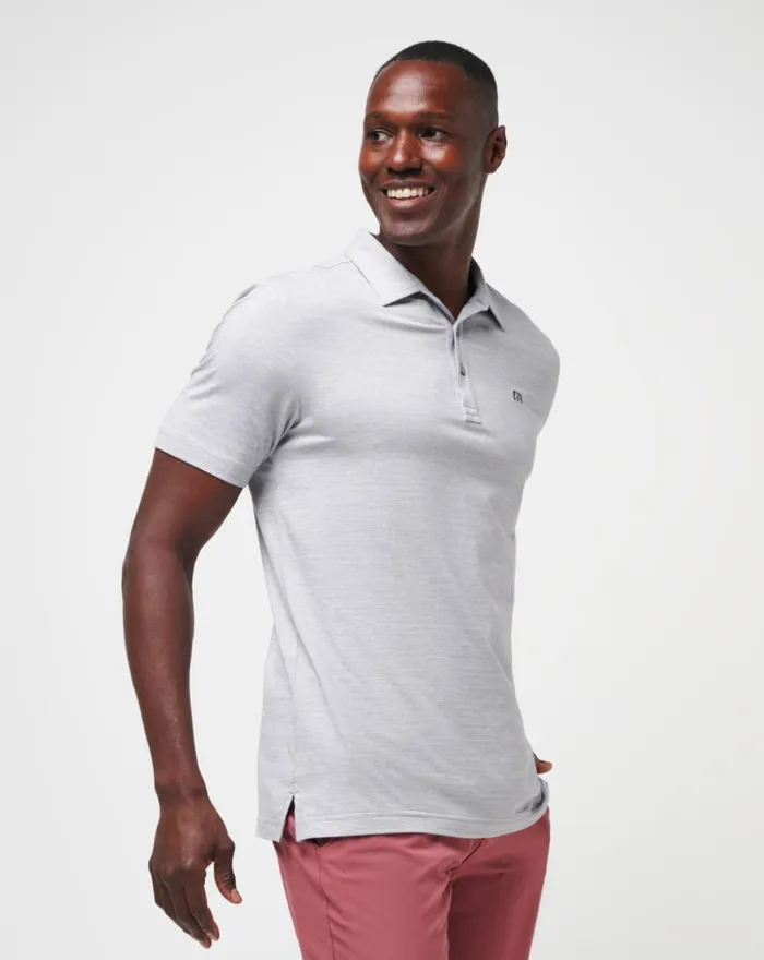 Men Polos TravisMathew THE HEATER POLO Heather Microchip