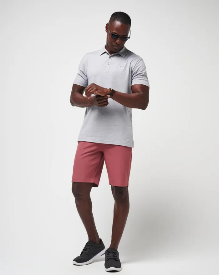 Men Polos TravisMathew THE HEATER POLO Heather Microchip