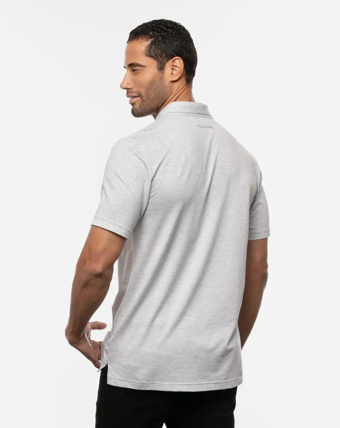 Men Polos TravisMathew THROW DOWN POLO Heather Light Grey