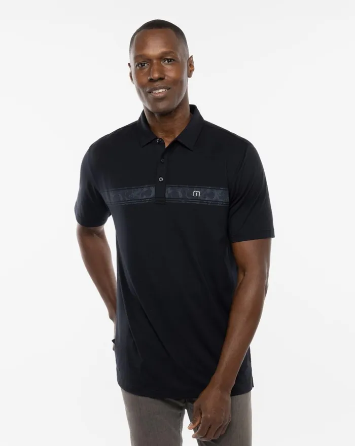 Men Polos TravisMathew THUNDER ROLL POLO Black