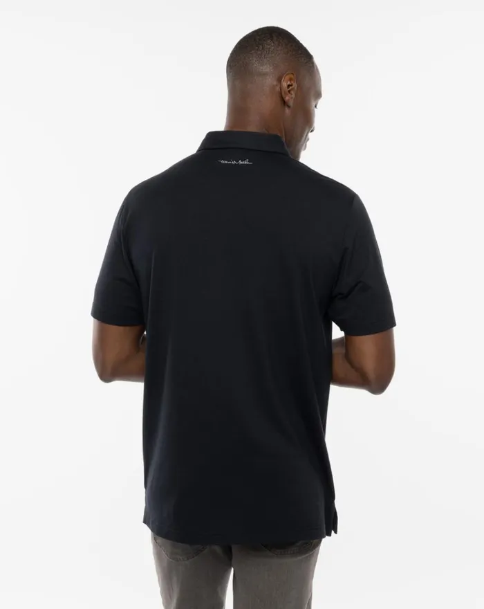 Men Polos TravisMathew THUNDER ROLL POLO Black