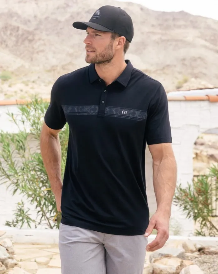 Men Polos TravisMathew THUNDER ROLL POLO Black