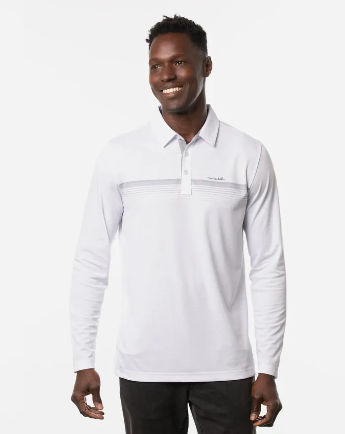 Men Polos TravisMathew UNPLUGGED LONG SLEEVE POLO White