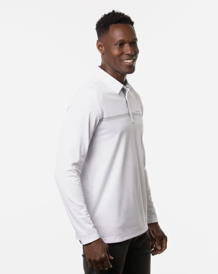 Men Polos TravisMathew UNPLUGGED LONG SLEEVE POLO White
